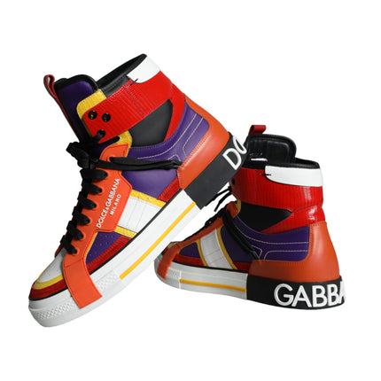 Multicolor Leather High Top Sneakers Shoes