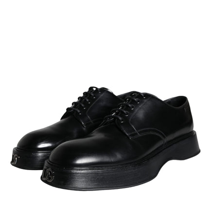 Black Calf Leather Derby Formal Dress Shoes