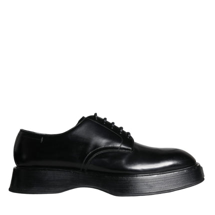 Black Calf Leather Derby Formal Dress Shoes