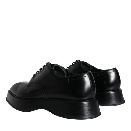 Black Calf Leather Derby Formal Dress Shoes