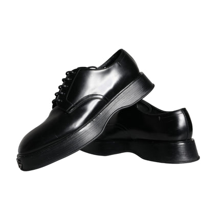 Black Calf Leather Derby Formal Dress Shoes