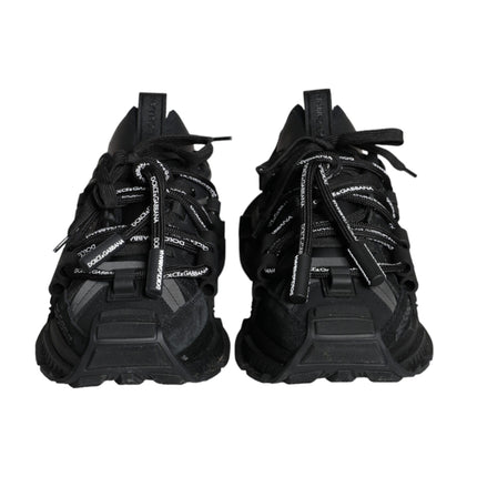 Black Low Top Space Lace Up Sneakers Shoes