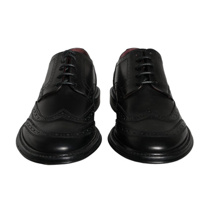 Black Leather Oxford Wingtip Formal Men Shoes