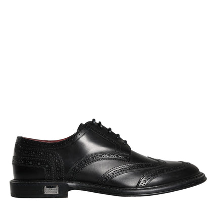 Black Leather Oxford Wingtip Formal Men Shoes