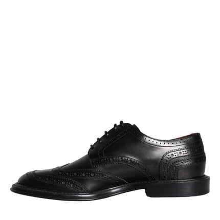 Black Leather Oxford Wingtip Formal Men Shoes