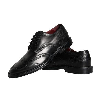 Black Leather Oxford Wingtip Formal Men Shoes