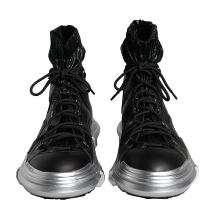 Black Nylon Galileo High Top Sneakers Shoes