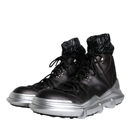 Black Nylon Galileo High Top Sneakers Shoes