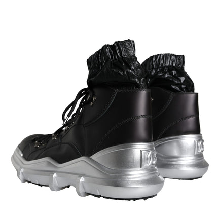 Black Nylon Galileo High Top Sneakers Shoes