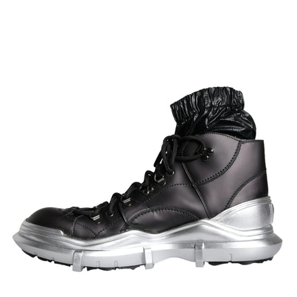 Black Nylon Galileo High Top Sneakers Shoes