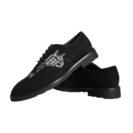 Black Suede Sicilia Lace Up Formal Shoes