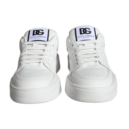 White Miami Leather Low Top Sneakers Shoes