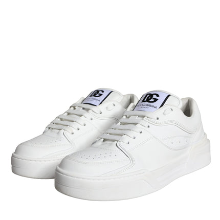 White Miami Leather Low Top Sneakers Shoes