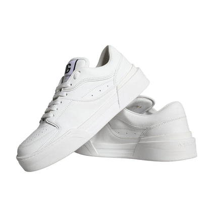 White Miami Leather Low Top Sneakers Shoes