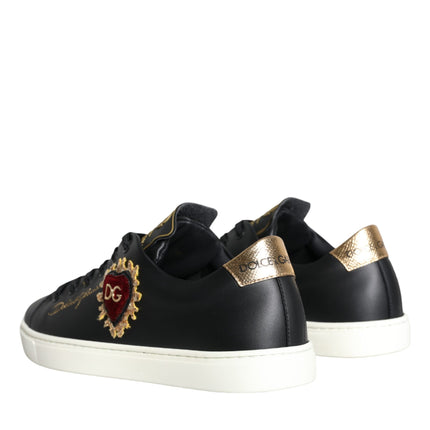 Black Portofino Sacred Heart Sneakers Shoes