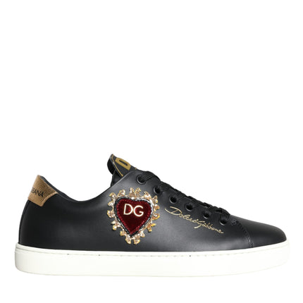 Black Portofino Sacred Heart Sneakers Shoes