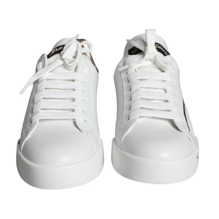 White Gold Portofino Low Top Leather Sneakers Shoes