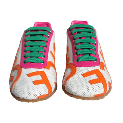 Multicolor Leather Logo Casual Sneakers Shoes