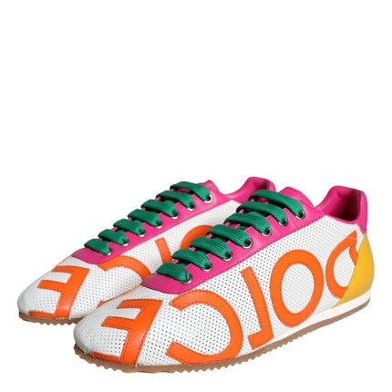 Multicolor Leather Logo Casual Sneakers Shoes