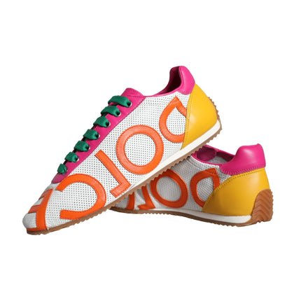 Multicolor Leather Logo Casual Sneakers Shoes