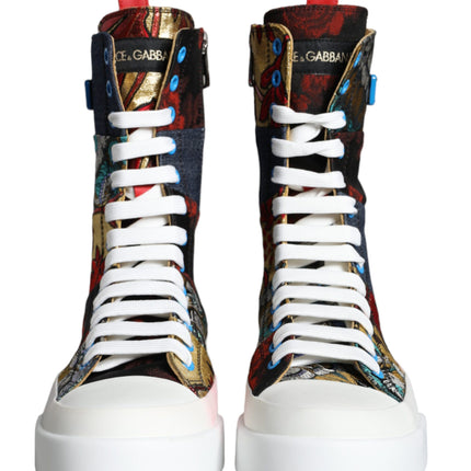 Multicolor Patchwork Logo High Top Sneakers Shoes