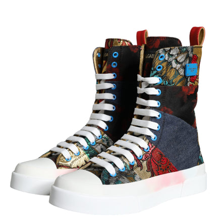 Multicolor Patchwork Logo High Top Sneakers Shoes