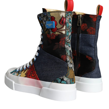 Multicolor Patchwork Logo High Top Sneakers Shoes