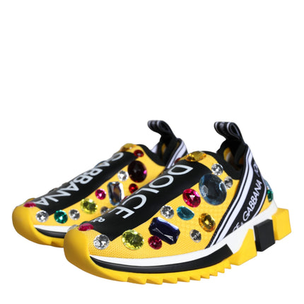 Yellow Sorrento Crystals Sneakers Womens Shoes