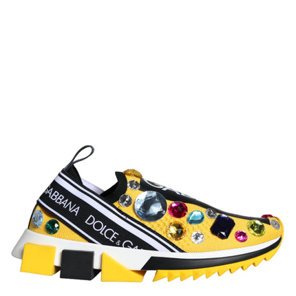 Yellow Sorrento Crystals Sneakers Womens Shoes