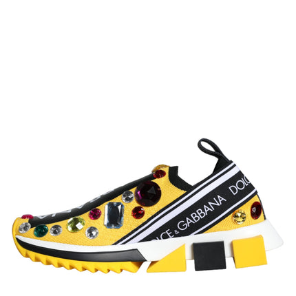 Yellow Sorrento Crystals Sneakers Womens Shoes