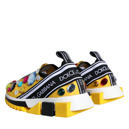 Yellow Sorrento Crystals Sneakers Womens Shoes