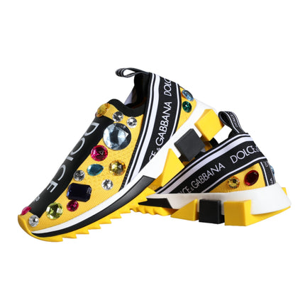 Yellow Sorrento Crystals Sneakers Womens Shoes