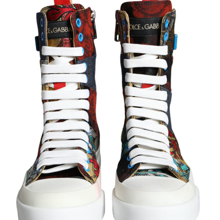 Multicolor Patchwork Logo High Top Sneakers Shoes