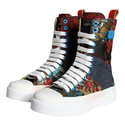 Multicolor Patchwork Logo High Top Sneakers Shoes