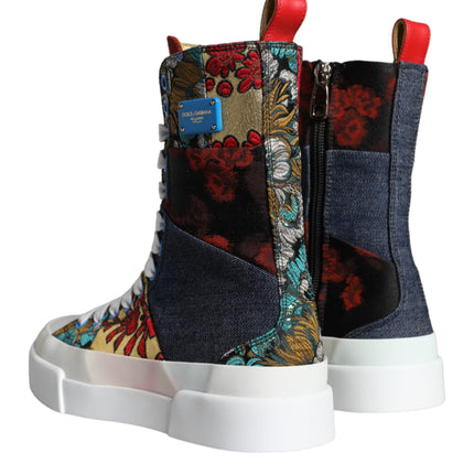 Multicolor Patchwork Logo High Top Sneakers Shoes