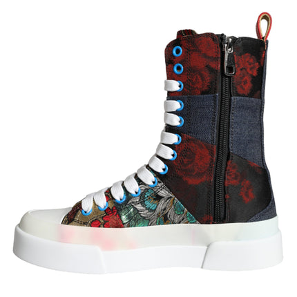 Multicolor Patchwork Logo High Top Sneakers Shoes