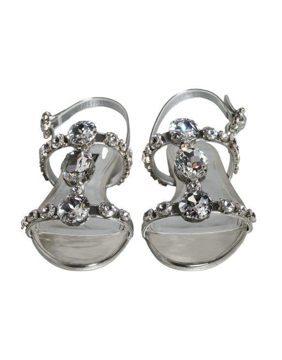 Silver Crystal Sandals Flats Flip Flops Shoes