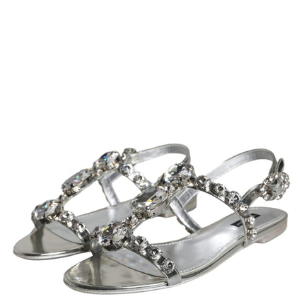 Silver Crystal Sandals Flats Flip Flops Shoes