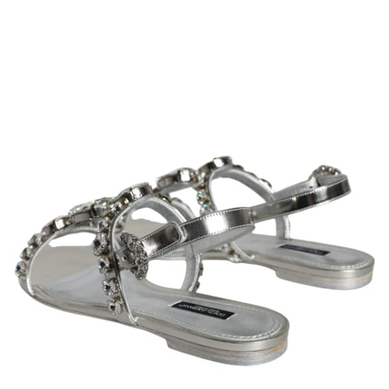 Silver Crystal Sandals Flats Flip Flops Shoes