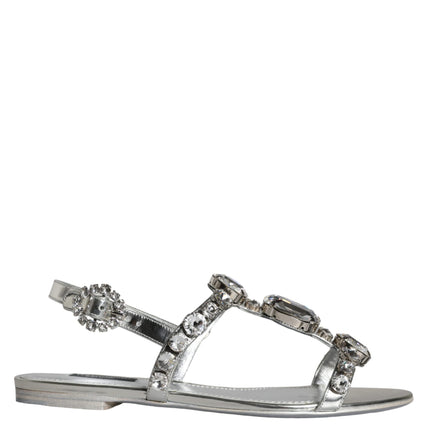 Silver Crystal Sandals Flats Flip Flops Shoes