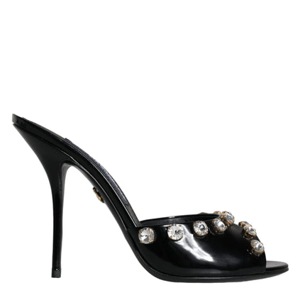 Black Crystal Heels Keira Sandals Shoes