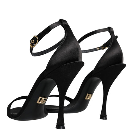 Black KEIRA Heels Ankle Strap Sandals Shoes