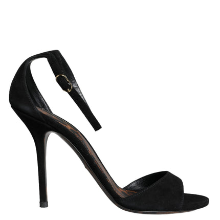 Black KEIRA Heels Ankle Strap Sandals Shoes