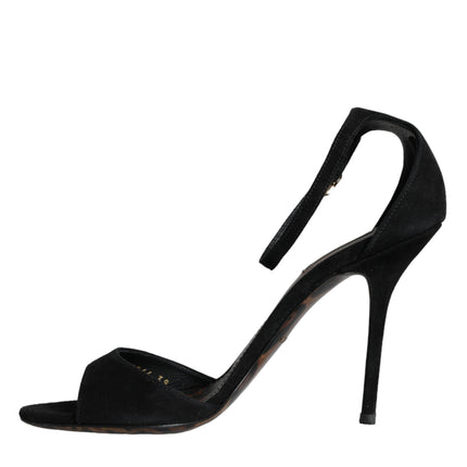 Black KEIRA Heels Ankle Strap Sandals Shoes