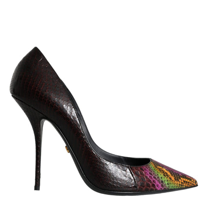 Multicolor Exotic Leather Heels Pumps Shoes