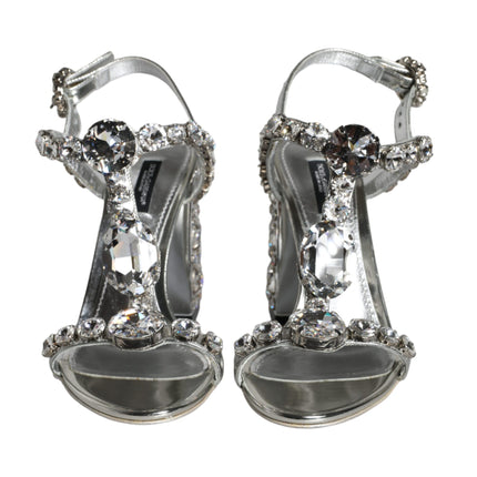 Silver Crystals High Heels Sandals Shoes