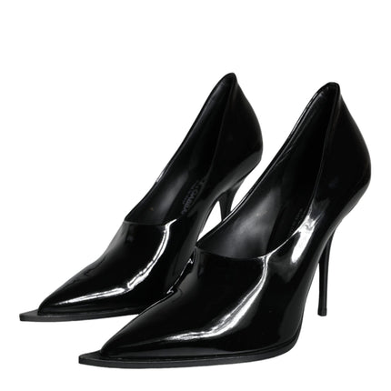 Black Patent Leather High Heels Pumps Shoes