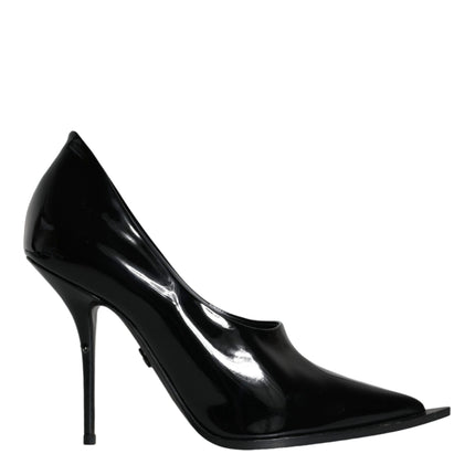 Black Patent Leather High Heels Pumps Shoes