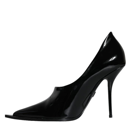 Black Patent Leather High Heels Pumps Shoes