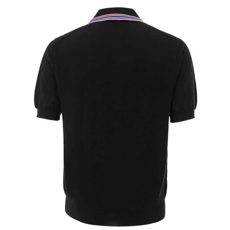 Black Wool Polo Shirt